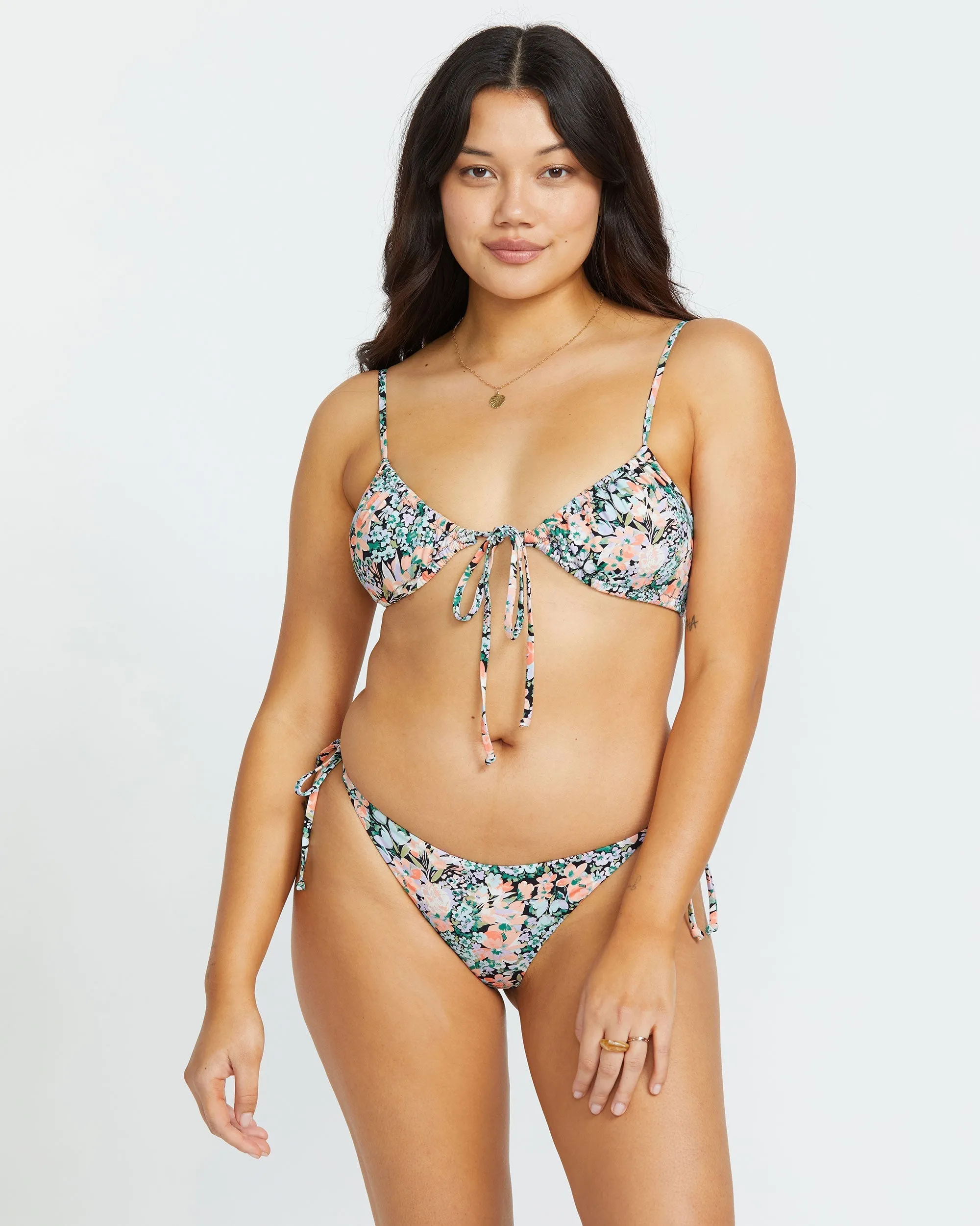 Sweet Fields Tie Side Tanga Bikini Bottom - Multi Billabong