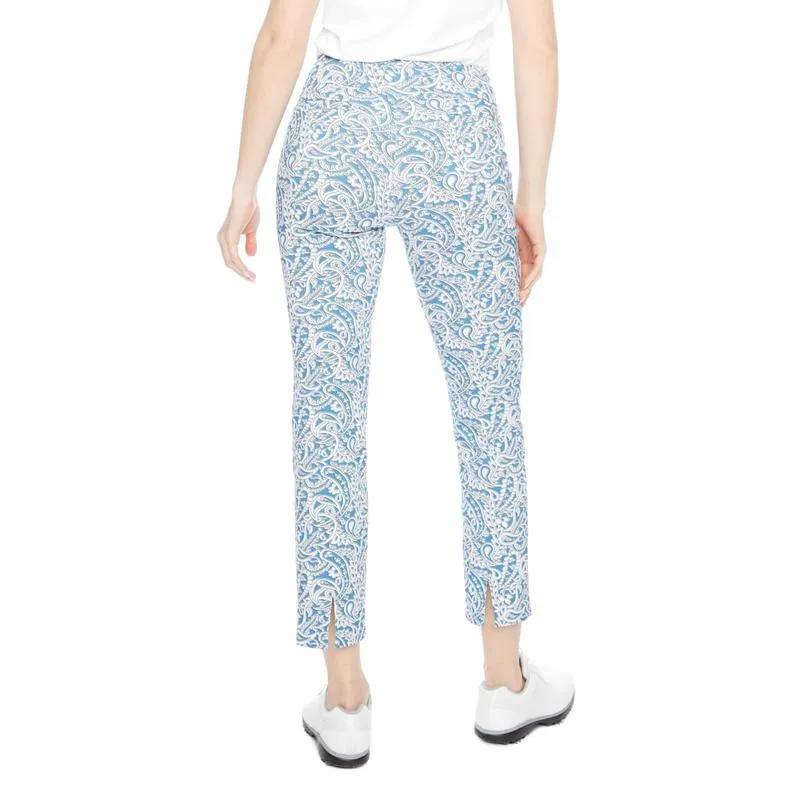 Swing Control Dutch Paisley Ankle Pants - Blue/Cream
