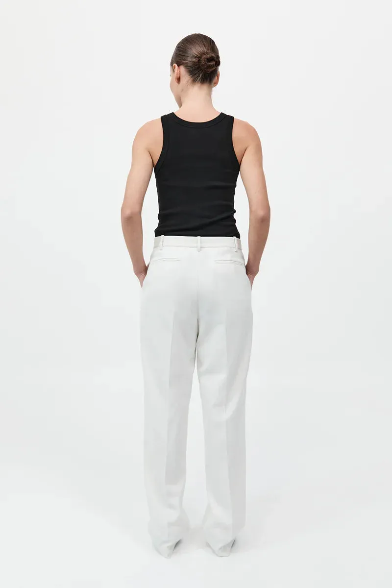 Tailored Pleat Pant in White