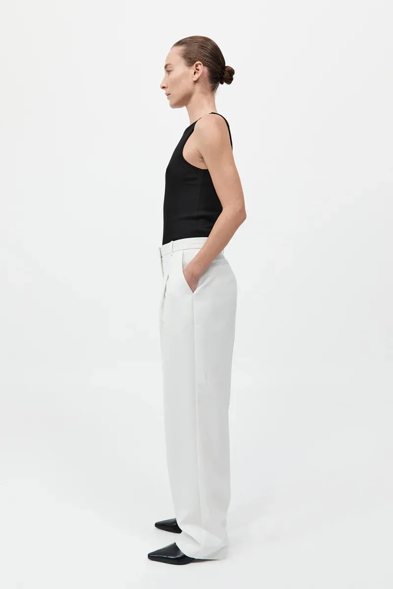 Tailored Pleat Pant in White