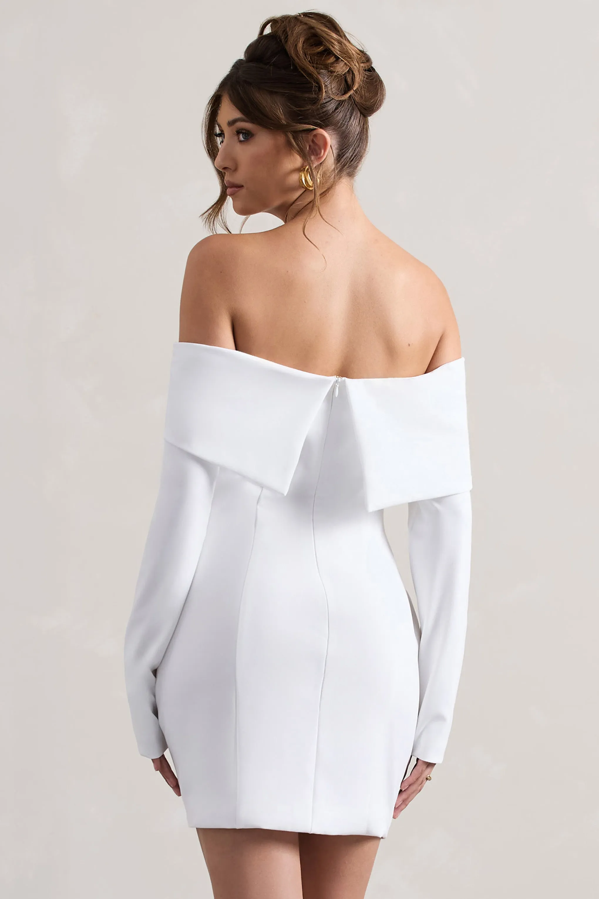 Tara | White Bardot Tailored Blazer Dress Club L London
