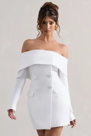 Tara | White Bardot Tailored Blazer Dress Club L London