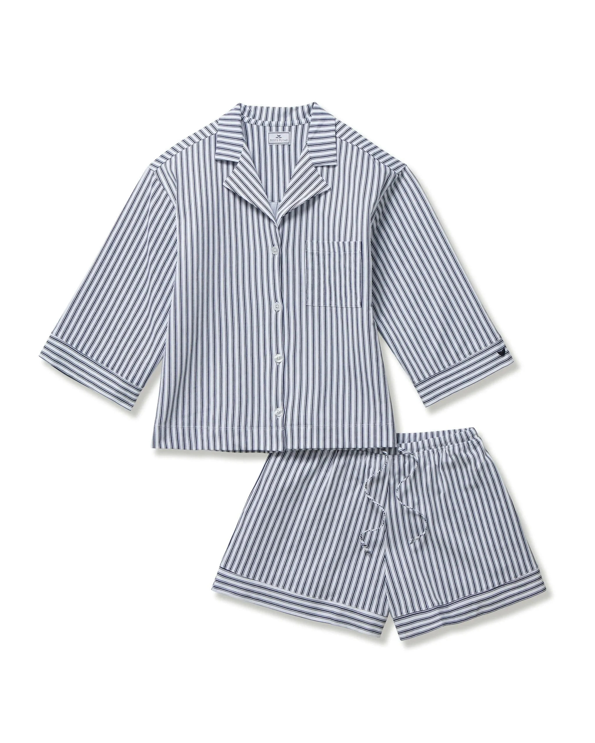 The Olivia Pima Short Set in Navy Foulard