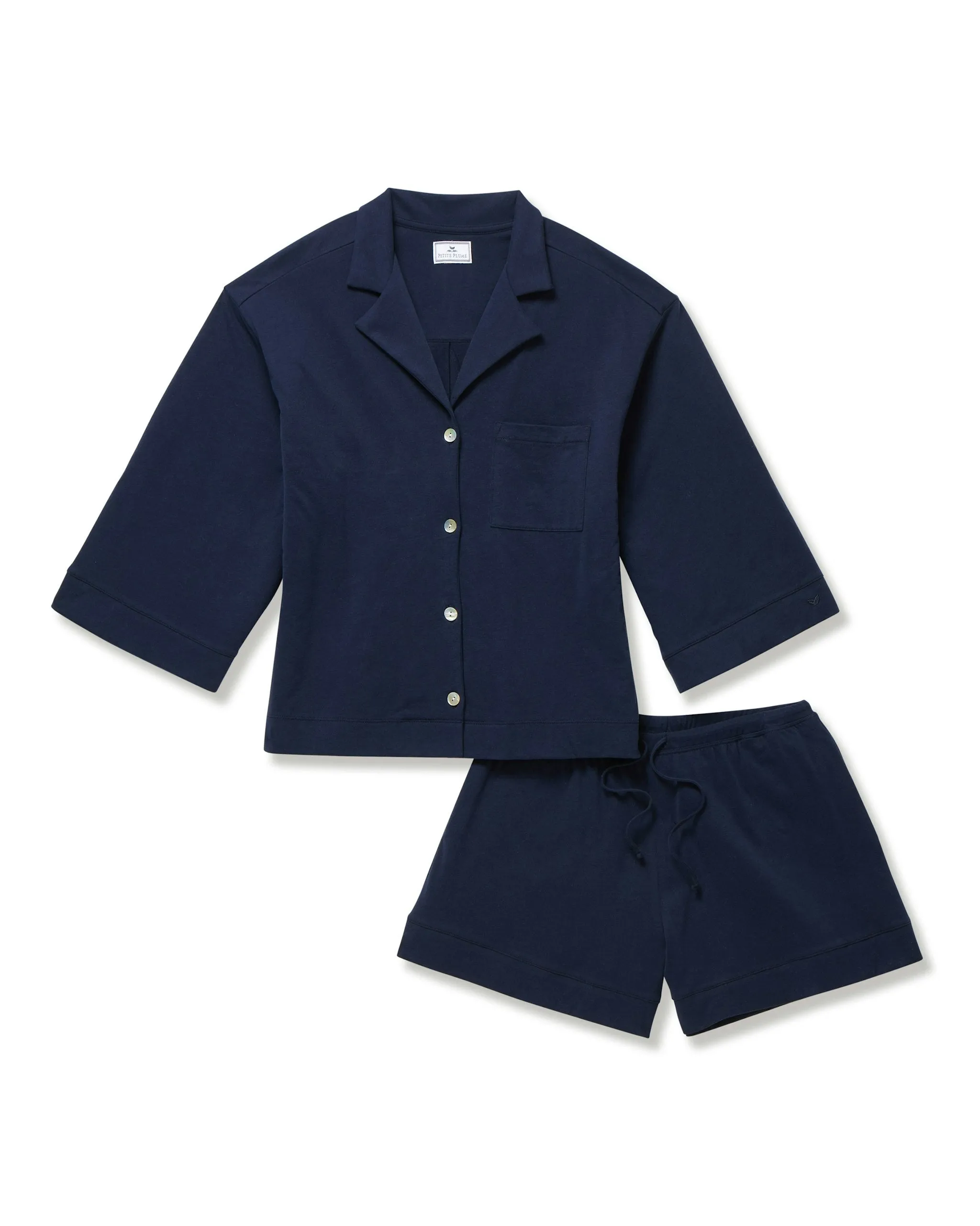 The Olivia Pima Short Set in Navy Foulard