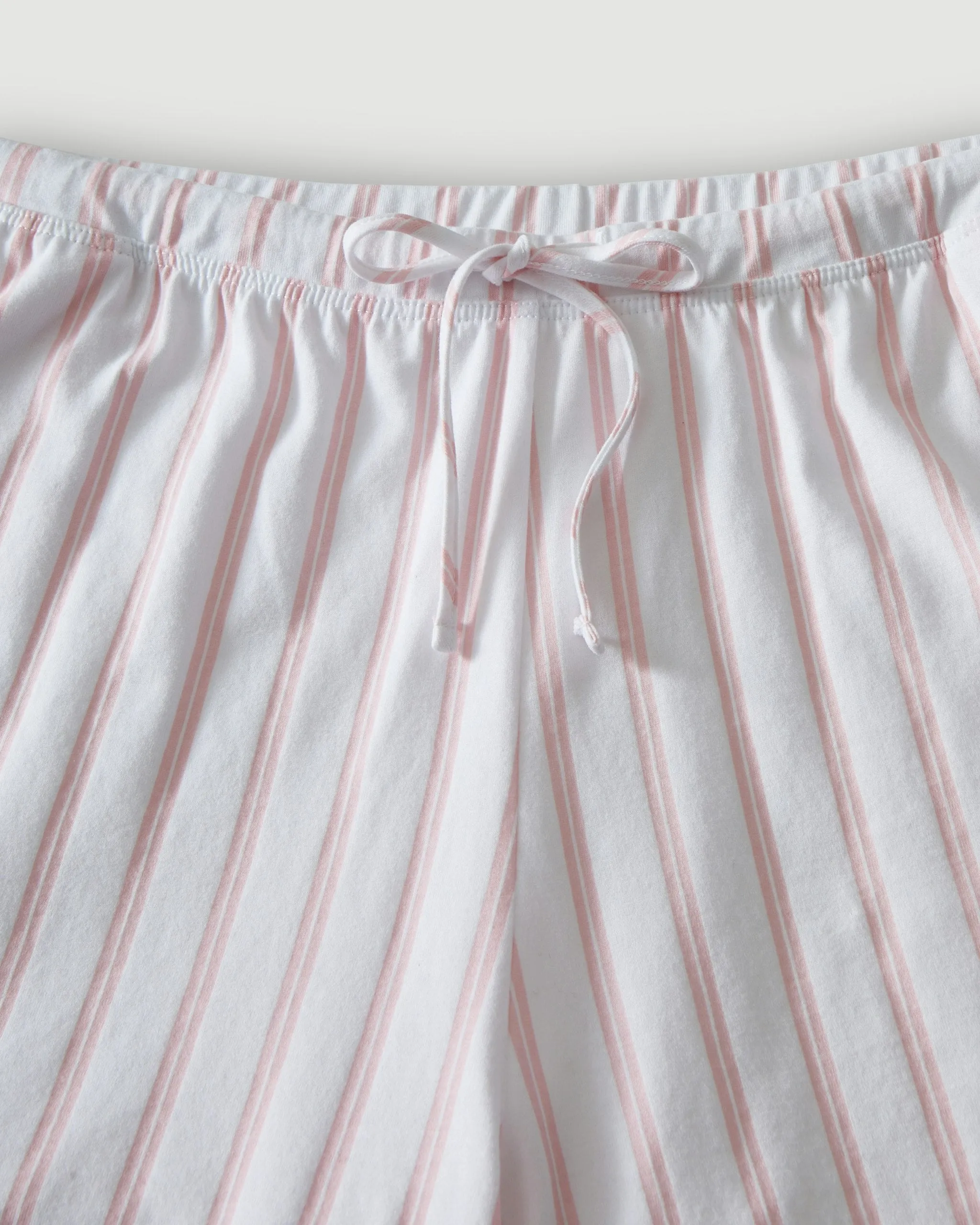 The Olivia Pima Short Set in Navy French Ticking