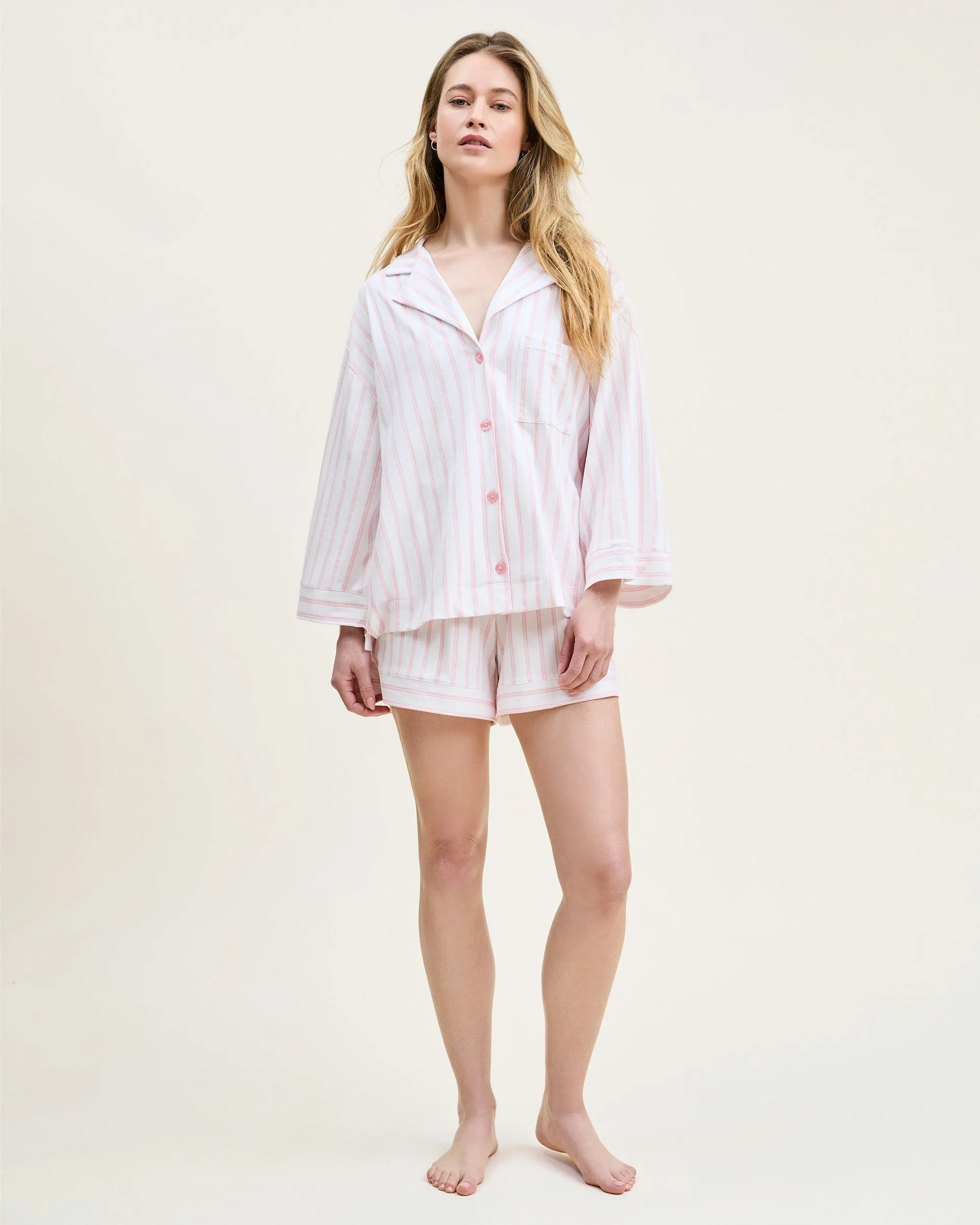 The Olivia Pima Short Set in White