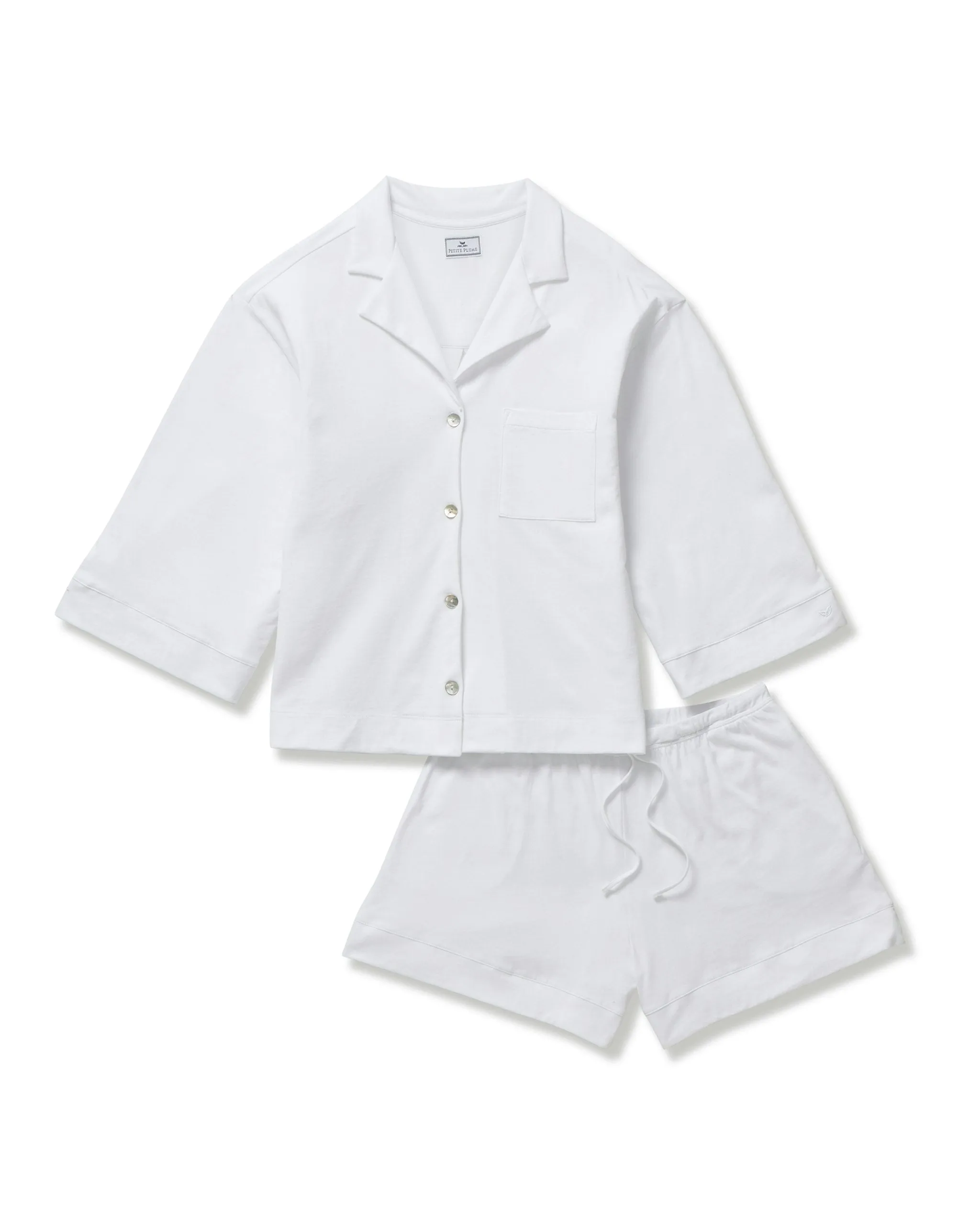 The Olivia Pima Short Set in White