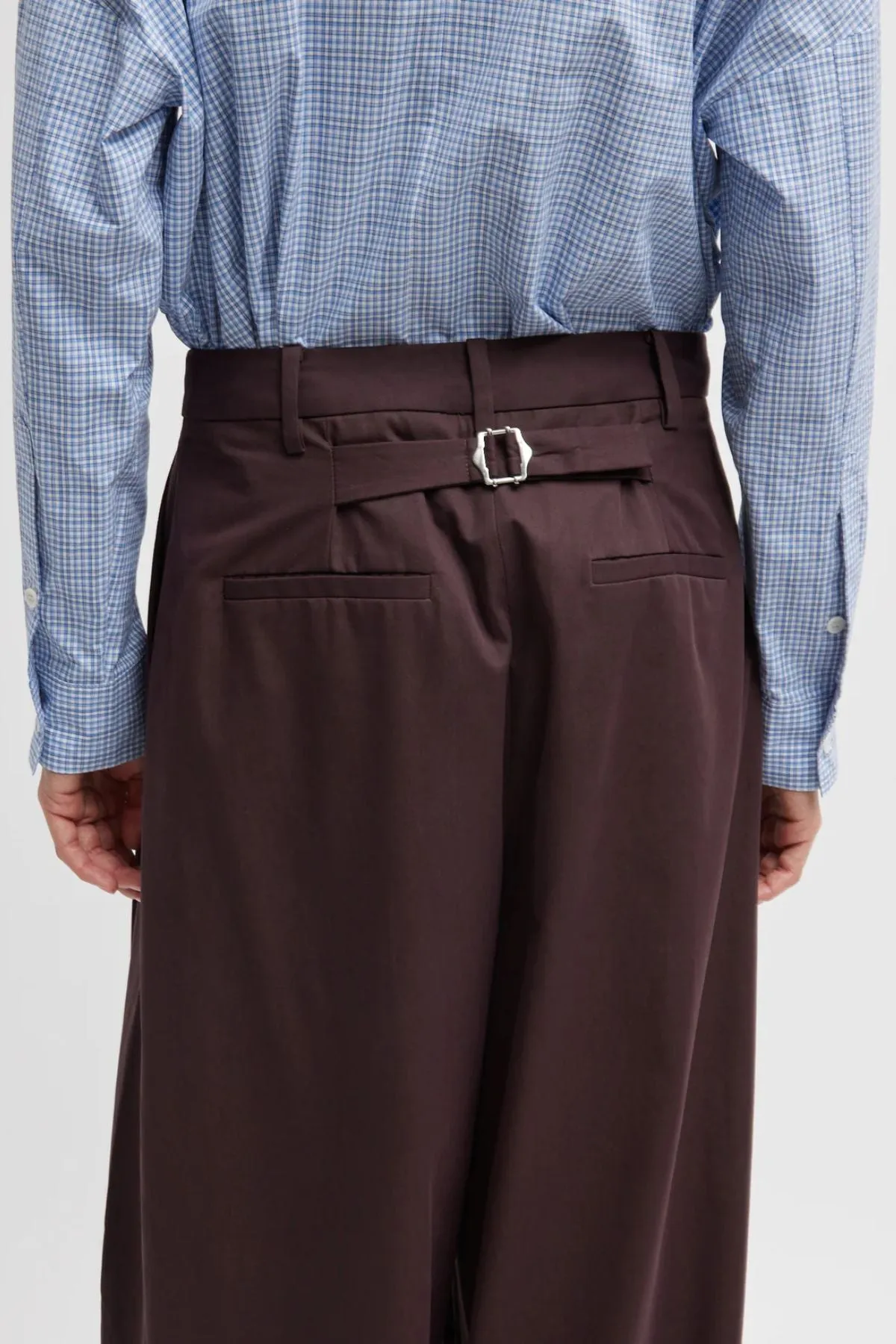 Tibi Bio Twill Triple Pleat Pant - Plum TIBI