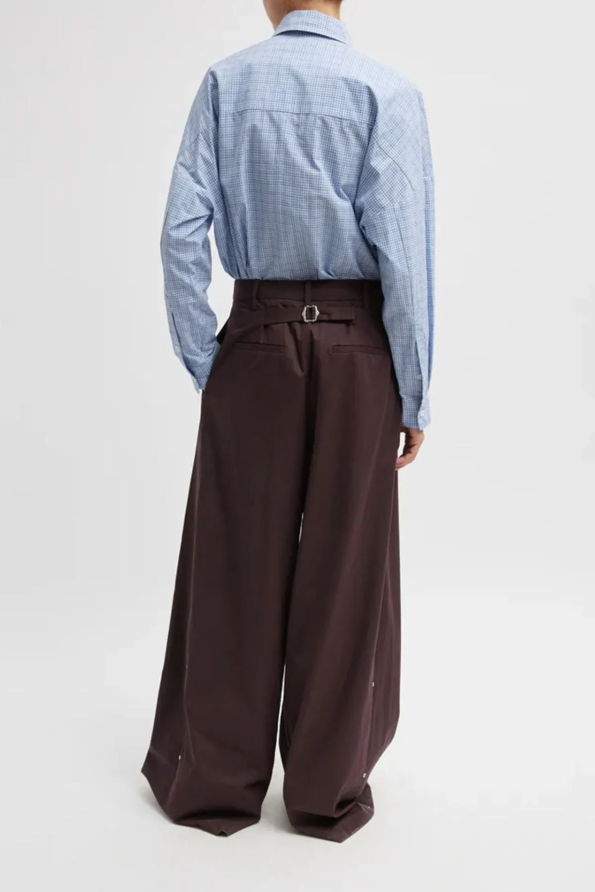 Tibi Bio Twill Triple Pleat Pant - Plum TIBI