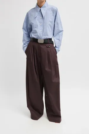 Tibi Bio Twill Triple Pleat Pant - Plum TIBI