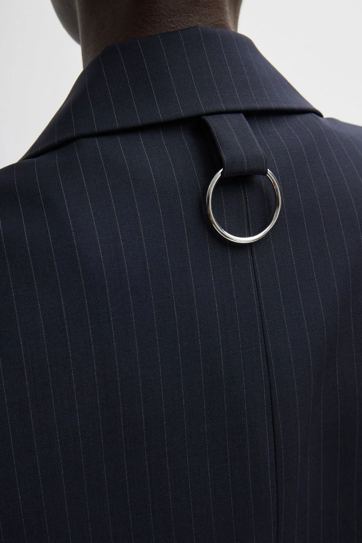 Tibi Dominic Pinstripe Liam Vest - Navy Multi TIBI