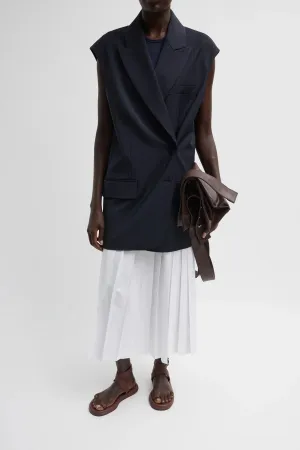 Tibi Dominic Pinstripe Liam Vest - Navy Multi TIBI