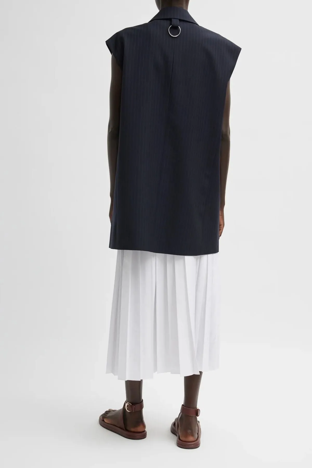Tibi Dominic Pinstripe Liam Vest - Navy Multi TIBI