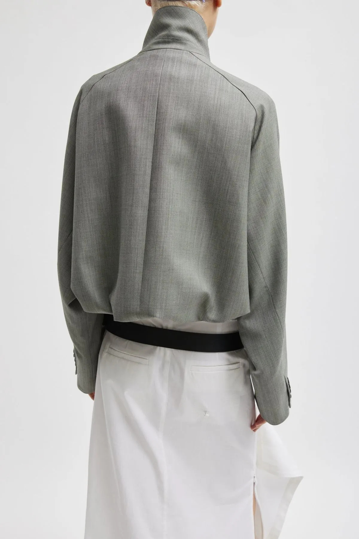 Tibi Ellis Suiting Raglan Blazer - Light Green Multi TIBI