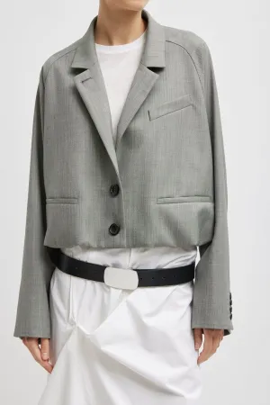 Tibi Ellis Suiting Raglan Blazer - Light Green Multi TIBI