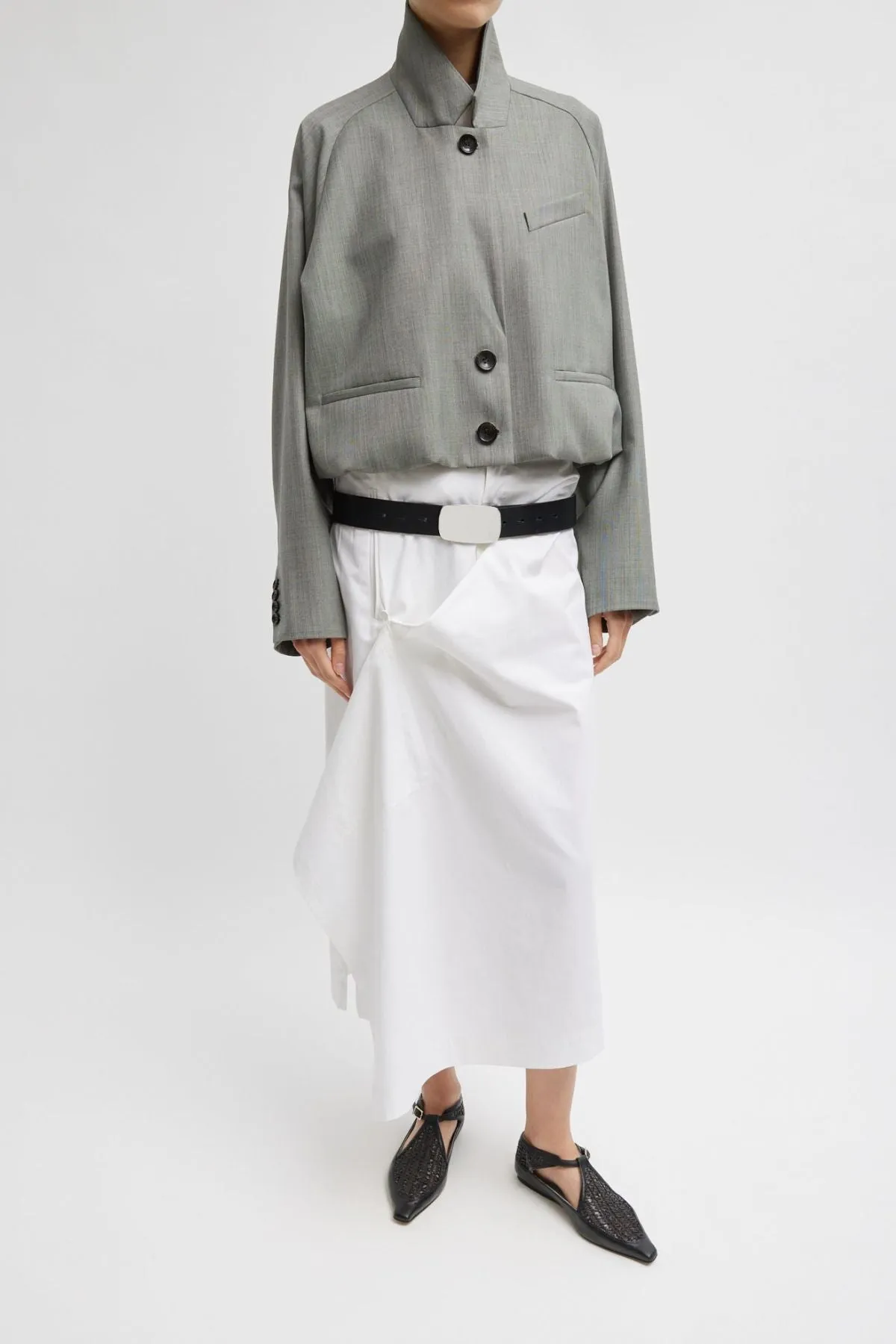 Tibi Ellis Suiting Raglan Blazer - Light Green Multi TIBI