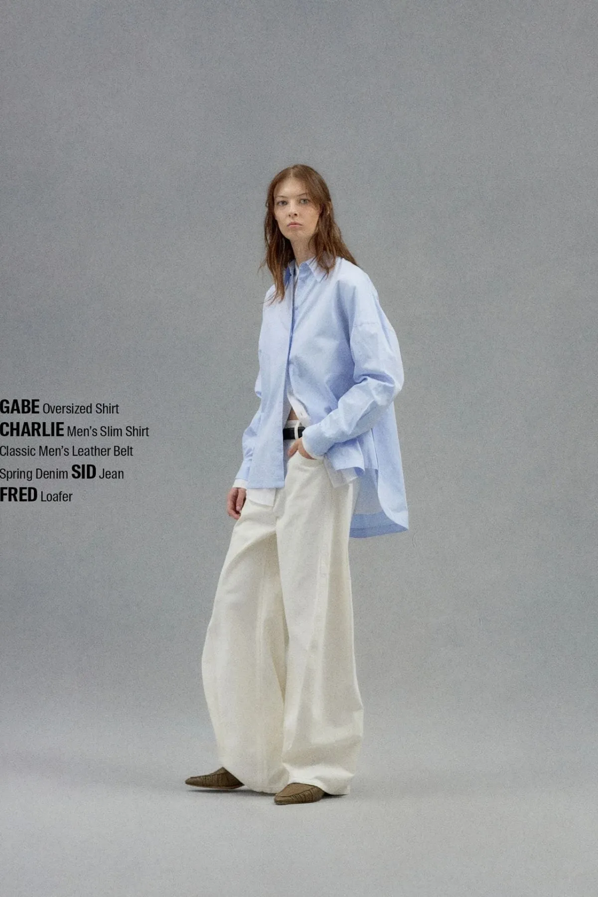 Tibi Gabe Oversized Shirt - Blue TIBI
