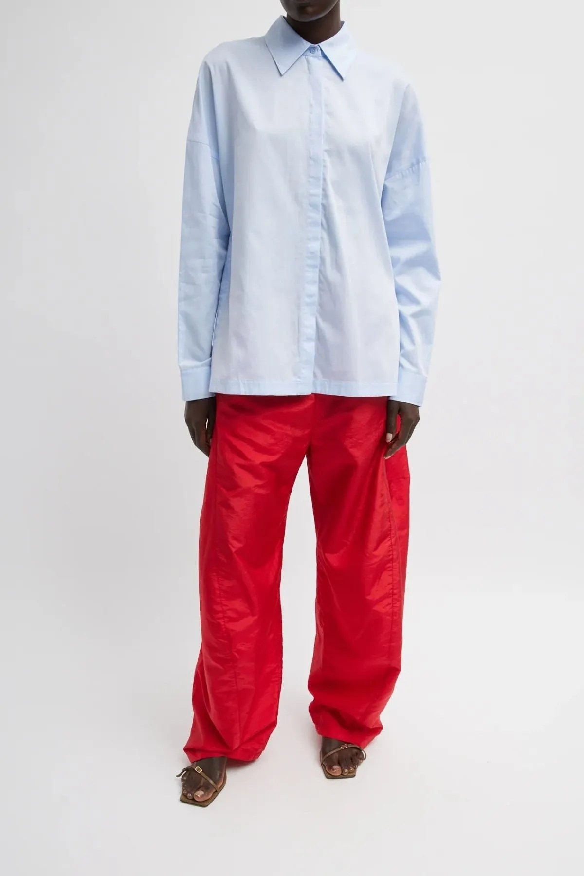 Tibi Gabe Oversized Shirt - Blue TIBI