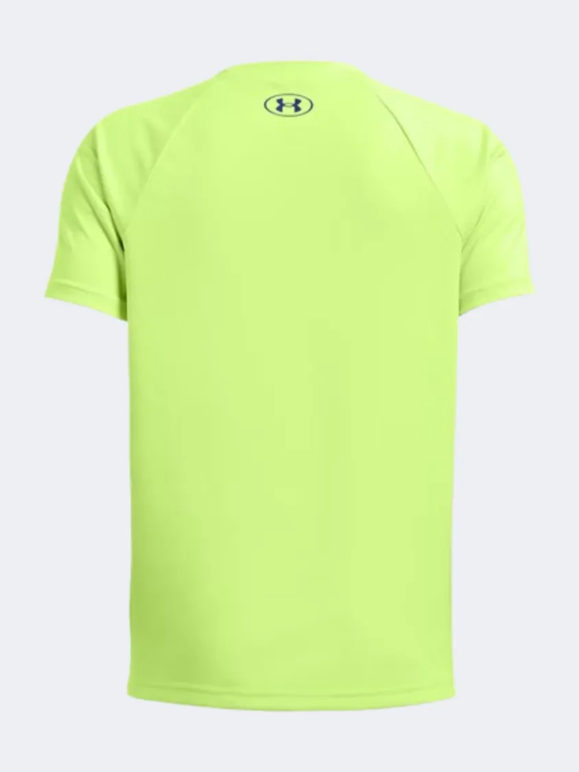 Under Armour Split Wordmark Boys Training T-Shirt Morph Green/Blue