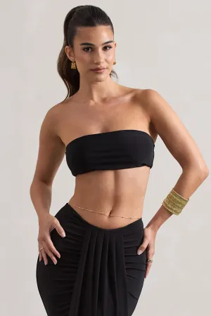 Vada | Black Bandeau Crop Top Club L London