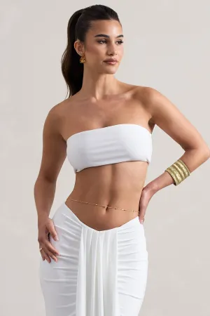 Vada | White Bandeau Crop Top Club L London