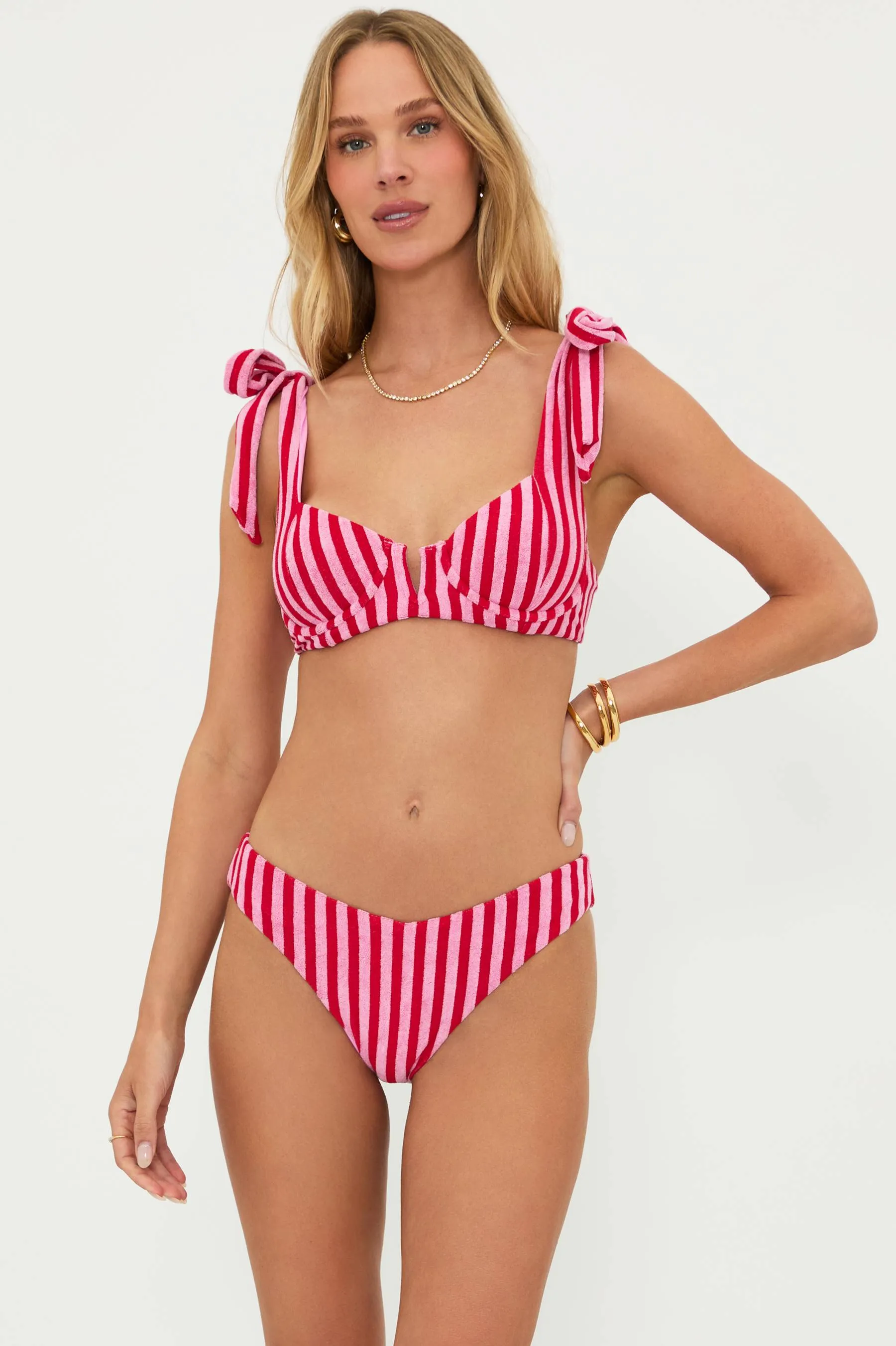 Vanessa Bottom Candy Cane Stripe Terry Beach Riot