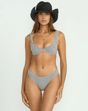 Wave Check Chloe Underwire Bikini Top - Black Pebble Billabong
