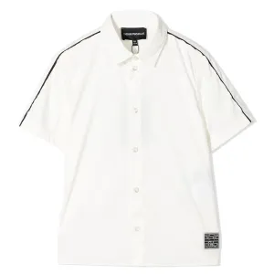 White Stripe Detail Polo Shirt