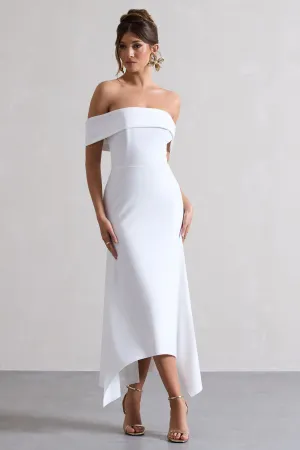Windsor | White Bardot Midi Dress Club L London