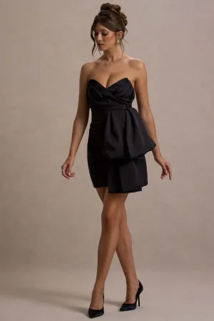 Winner | Black Bandeau Mini Dress With Oversized Bow Club L London