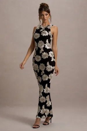Zoella | Ecru Floral Print Sleeveless Maxi Dress Club L London